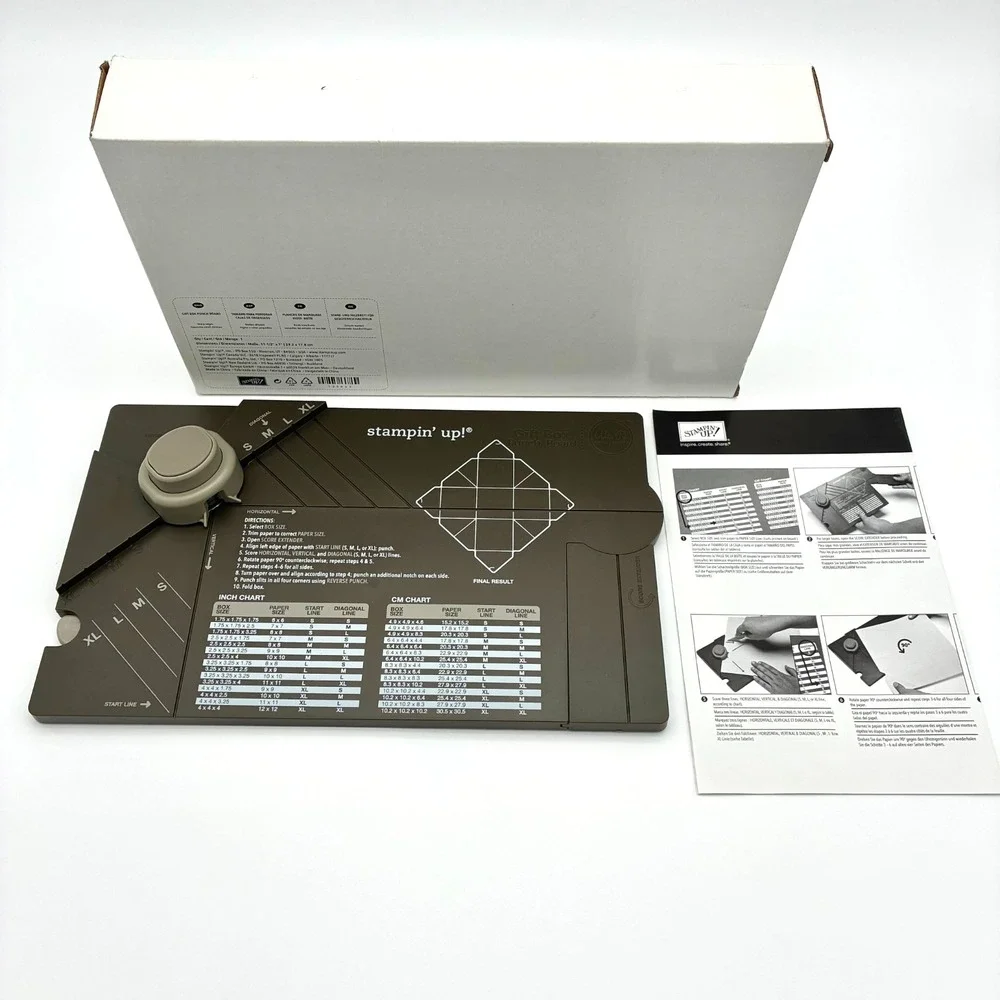 Stampin Up Gift Box Punch Board with Scoring Tool Instructions Paper Craft